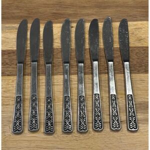 Set of 8 Vintage Alhambra  Stainless Japan Butter Knives